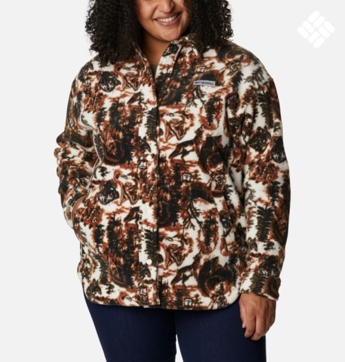 Women's Columbia Benton Springs Shirt Jackets Coffee | Plus Size CA-DC064